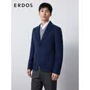 ERDOS 通勤羊绒单排两粒扣西装商务正装职场宴会婚礼男西服外套 藏蓝 M 170/92A