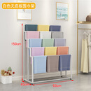 云净天服装店铁艺落地围巾展示架 挂丝巾裤子毯子 多层收纳陈列架靠墙金 60*40*150带板优雅白色 不带底板 官方标配