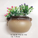 壁挂花盆简约免打孔挂墙花盆欧式创意水培壁挂陶瓷盆绿萝悬挂式多 J-06+无痕贴+S钩 底部无孔  陶瓷