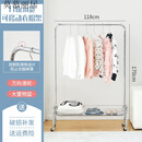 莫慕丽居服装店展示架服装店展示架拍照衣架落地收纳陈列架带轮子童装女装 U型衣架浅筐-黑轮(118CM) 官方标配