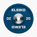 ELEIKO举重杠铃片彩色训练铃片 健身房同款包胶单片装 嵌入式硫化中心 20kg 一片装