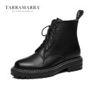 TARRAMARRA【澳洲直邮】女士英伦风机车马丁靴系带短筒女靴瘦瘦靴单靴TA4007 黑色 36