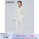 ERDOS 23早春Polo领翻花镂空绞花宽松简约针织衫女开衫羊绒衫 白 165/88A/L