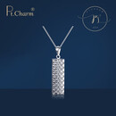 Pt.Charm铂金吊坠男款pt950白金吊牌坠简约百搭3D立体平安步青云不含项链 现货吊坠5-5.1g