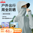 BRCZRO(法国）某蕉同款黑胶宽帽檐云朵原纱冰丝防紫外线防晒衣服外套 【星空2023】远山灰 均码【80-160斤】