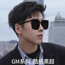 鹏境墨镜男款高级感开车专用眼镜驾驶防紫外线偏光太阳镜男士2024新款 竖米钉黑框灰黑片