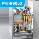 悍高  HIGOLD玛歌调味品篮抽拉厨房拉篮橱柜双层阻尼开门式抽屉式收纳 306183(400柜)