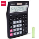 得力（deli）1520A计算器 桌面通用办公计算机 12位大屏幕 双电源  太阳能双电源