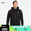 耐克（NIKE）男子全长拉链开襟连帽衫 SPORTSWEAR CLUB BV2649-010 XL