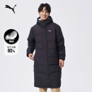 彪马（PUMA）隔冷保暖连帽长款羽绒服男女情侣秋冬轻盈上衣外套687428 黑色-01 L (180/100A)