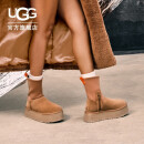 UGG冬季新款男女同款休闲舒适时尚纯色厚底圆头短靴 1144031 CHE | 栗色 37