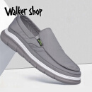 Walker Shop帆布鞋男新款夏季透气冰丝速干男士板鞋轻便简约一脚蹬休闲鞋 灰色 39