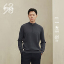 鄂尔多斯1980秋冬精纺半高领装饰双提男套衫 1980灰 165/88A/S