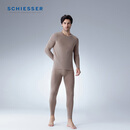 舒雅（Schiesser）男士圆领阿米诺AIR系列氨基酸含羊毛长袖长裤保暖套装E5/24089W 啡色 XL 【80-90公斤】