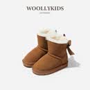 小羊沃利woollykids真皮男女宝宝雪地靴冬季加毛防滑皮毛一体童鞋 栗子黄 28 适合脚长16.6cm