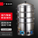 禄通电加热蒸锅电蒸笼笼屉不锈钢蒸包炉特大号馒头多层包子机商用 定时款 外加水40cm三层