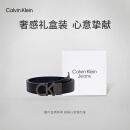 Calvin Klein Jeans男士商务休闲双面用ck字母金属扣孔腰带节日礼物HC593H36 002-磨砂黑 90cm