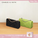CHARLES＆KEITH夏季CK6-10680924包包女包油画菱格钱包 Black黑色（新版） XS