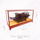嘉兴南湖红船模型摆件工艺船装饰品博物馆展览中式实木船礼品定制 《红船》71型红花梨+玻璃罩