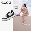 爱步（ECCO）板鞋女 倪妮同款增高厚底轻盈透气百搭拼色休闲鞋 街头ACE856823 黑色/灰白色85682350020 38