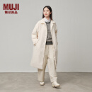 无印良品（MUJI）女式 可水洗 复合立领大衣 风衣外套女秋冬女装棉服 BDE90C4A 米白色 M (160/84A)