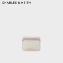 CHARLES&KEITH撞色绗缝菱格迷你卡包女CK6-50680926-1 Cream奶白色 XXS