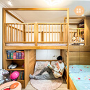 良禽佳木原实木上下床儿童床定制半高架式床高低床全屋定制孩子房儿童房 整体儿童房