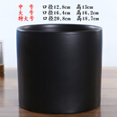 花盆陶瓷大号彩色简约中国风绿萝直筒花盆吊兰室内清仓 866无光黑（送塑料托盘） 特大