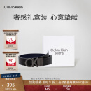 Calvin Klein Jeans男士商务休闲双面用ck字母金属扣孔腰带节日礼物HC593H36 002-磨砂黑 95cm