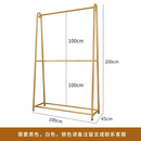 唐傲落地式金色婚纱礼服展示架子铁艺服装店挂衣架双层女装店西装货架 100长*200高双层纳米金 成人西服或短款 官方标配