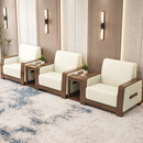 首然办公接待沙发现代高档商务贵宾会议会客洽谈酒店别墅休息家具组合 高档真皮单人位8张+条几5张