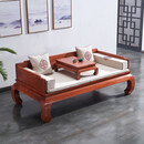 木果果木 红木家具 非洲花梨（学名：刺猬紫檀）明式三屏风独板围子罗汉床 中式实木榻 罗汉床+炕几+坐垫