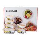 乐扣乐扣（LOCK&LOCK）保鲜盒 微波炉饭盒耐热玻璃便当盒6件套  LLG445S914