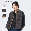 斯琴（siqin）2023冬季新品女纯棉印花拼接翻领单排扣落肩棉服 BCDS027150 花色 S
