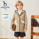 哈吉斯（HAZZYS）品牌童装男女童棉服冬新品舒适柔软防风透湿弹力连帽棉服 燕麦卡其 160