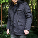 JEEP SPIRIT冬季棉服男士加绒加厚可拆卸内胆保暖棉衣外套中年爸爸两件套棉袄 黑色 3XL