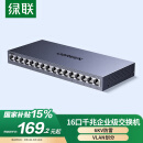 绿联16口千兆交换机 企业级交换器 工程监控网络分线转换器 家用网线分流器VLAN划分加厚钢壳35373