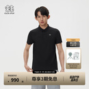 KOLON SPORT/可隆户外POLO衫 男子接触凉感防晒UPF50+冷黑功能短袖上衣 LHPT5AN007-BK 黑色 L175/96A