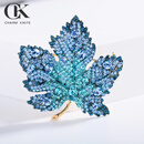 CHARM KNIFE枫叶胸针高档女时尚满钻别针优雅风衣胸花配饰品生日礼物送女友 蓝色