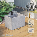 简石大理石户外拖把池庭院家用阳台拖布池室外洗拖把盆落地一体拖把池 芝麻白58*38*40cm+全铜水龙头