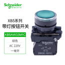 施耐德电气带灯按钮开关XB5AW33M1C 绿色LED灯珠自复位开关1常开 AC220V