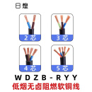 日煌WDZB-RYY 2/3/4/5芯国标线材低烟无卤阻燃B级软电缆黑/白护套 黑色WDZB-RYY(100米) 6芯 25平方毫米