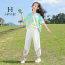 HWHE设计师品牌童装女童套装2025新款洋气中大童时髦夏装两件套夏款 22312绿色 150 cm