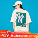 MLB老花立体印花logo短袖3ATSM3033-50WHS-L纽约洋基队/米白色