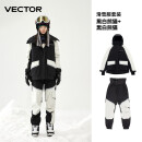 Vector玩可拓滑雪服套装男女防风防水夹棉保暖户外滑雪单板双板滑雪衣裤 黑白熊猫+黑白熊猫滑雪裤 L