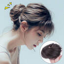 唐妮 仿真发发圈丸子头假发女盘发假发圈古风假发包发饰蓬松懒人发包 高温丝款卷发圈【深棕色】