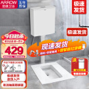 箭牌（ARROW） 蹲便器套装防臭卫生间家用蹲坑冲水箱整套蹲厕大便器池含水箱 AE5007+大冲力7L水箱,带弯前排