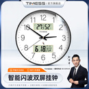 Timess电波钟挂钟客厅钟表挂墙家用2025款闪波万年历温湿度时钟36cm