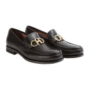 【95成新】菲拉格慕（Ferragamo）男士黑色Gancini扣饰莫卡辛鞋 0712557_3E _100 /46码礼物送男友