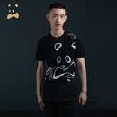 卡奴迪路（CANUDILO） 熊猫T恤套头针织短袖T恤中国风 6132303-900 黑色 L /50